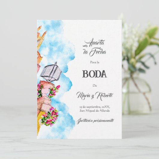 Spaans San Miguel de Allende Bewaar de datum Kaart (Staand voorkant)