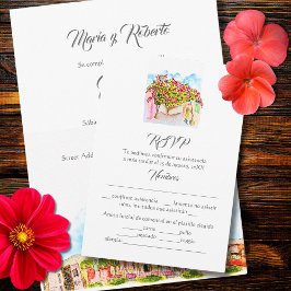 Spaans, San Miguel de Allende Wedding RSVP Kaart