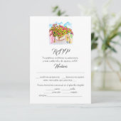 Spaans, San Miguel de Allende Wedding RSVP Kaart (Staand voorkant)