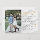 Spaans Save the Date Kalender Marmer faux goud Kaart (Voorkant)