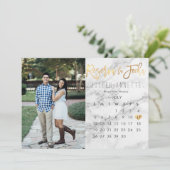 Spaans Save the Date Kalender Marmer faux goud Kaart (Staand voorkant)