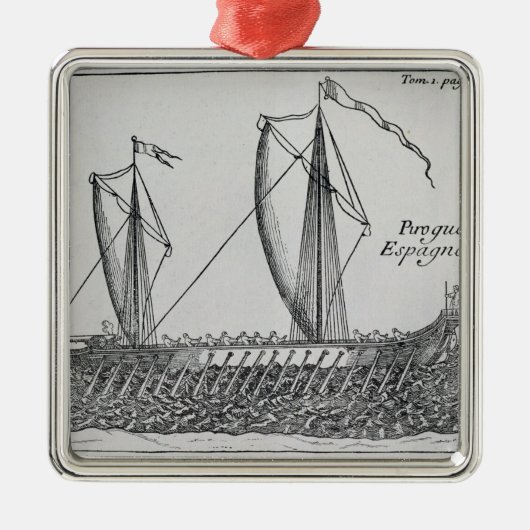 Spaans schip" metalen ornament (Voorkant)