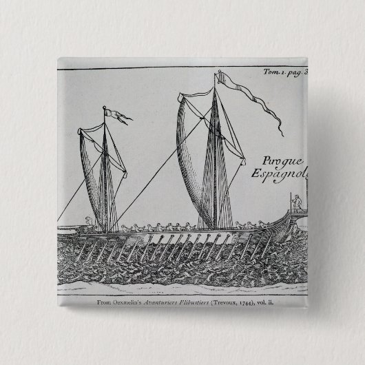 Spaans schip" vierkante button 5,1 cm (Voorkant)