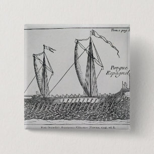 Spaans schip" vierkante button 5,1 cm