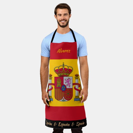 Spaans schort, Spanje, España Chefs keuken Schort (Gedragen)