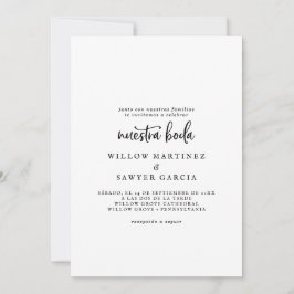 Spaans script Nuestra Boda Kaart