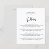 Spaans Script Wedding Detalles Sjabloon Enclosure (Voorkant / Achterkant)