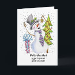 Spaans - Snowman - Happy Snowman - Feliz Navidad Feestdagen Kaart<br><div class="desc">Spaans - Snowman - Happy Snowman - Feliz Navidad</div>