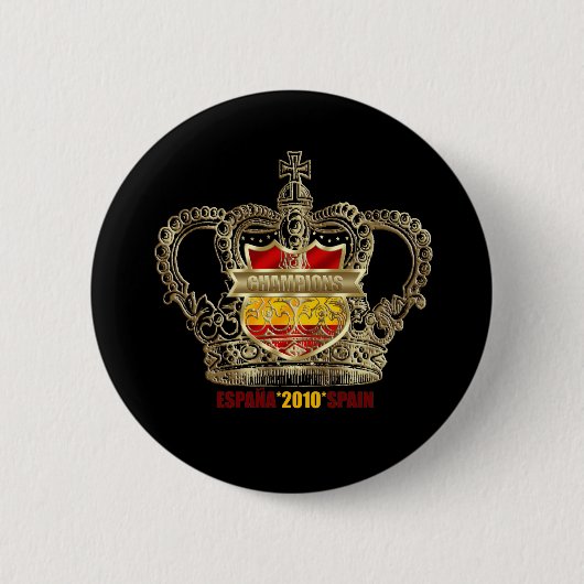 Spaans Soccer Kings 2010 World Champions Ronde Button 5,7 Cm (Voorkant)
