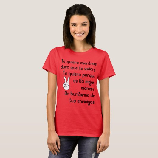 Spaans songsongtekst Te quiero T-shirt (Voorkant volledig)