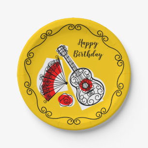 Spaans Souvenirs Border Birthday paper bord