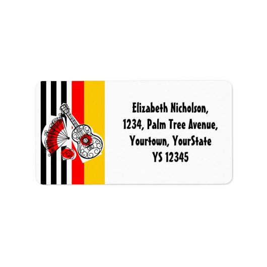Spaans Souvenirs Classic Stripe address label (Voorkant)
