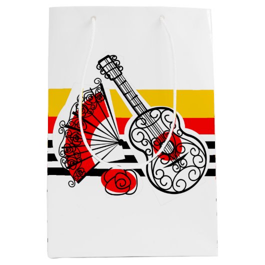 Spaans Souvenirs Classic Stripe medium Cadeauzakje (Voorkant)