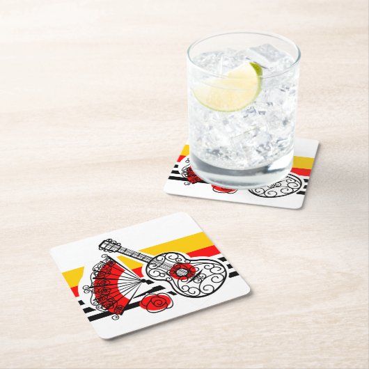 Spaans Souvenirs Classic Stripe onderzetter vierka (Insitu)