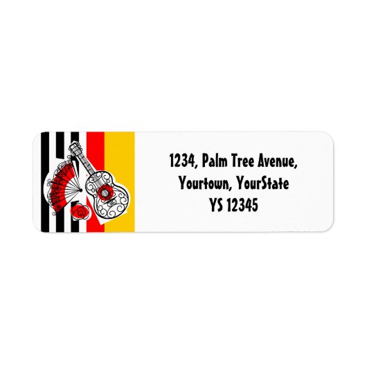 Spaans Souvenirs Klassieke Stripe return address Etiket (Voorkant)