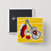 Spaans Souvenirs knopplein Vierkante Button 5,1 Cm (Voorkant /achterkant)