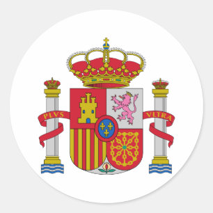 Spaans Spanje Officieel wapen Heraldiek Symbo Ronde Sticker