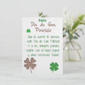 Spaans - St. Patrick's Dag Wenskaart Feestdagenkaart (Staand voorkant)