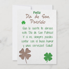 Spaans - St. Patrick's Dag Wenskaart Feestdagenkaart