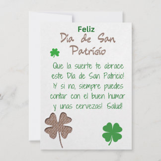Spaans - St. Patrick's Dag Wenskaart Feestdagenkaart
