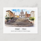 Spaans stappen waterverf Rome Italië curio keepsak Briefkaart (Voorkant)