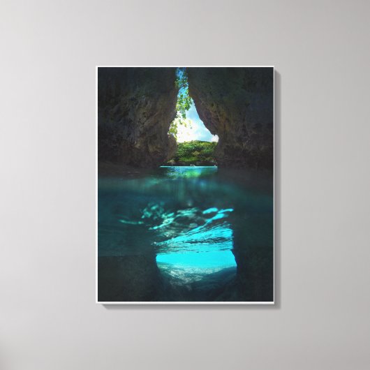 Spaans steps Beach Giant Rocks Canvas Afdruk (Voorkant)