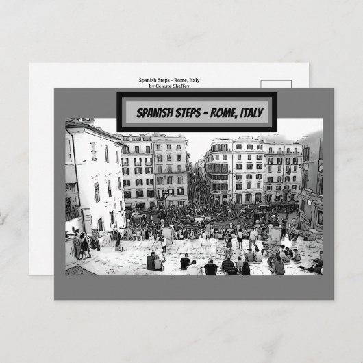 Spaans Steps Rome, Italië Briefkaart (Voorkant / Achterkant)