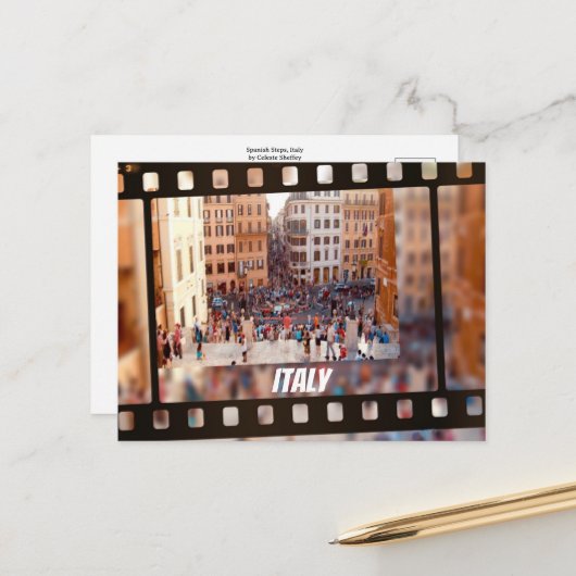 Spaans Steps Rome, Italië Briefkaart (Voorkant / Achterkant in situ)