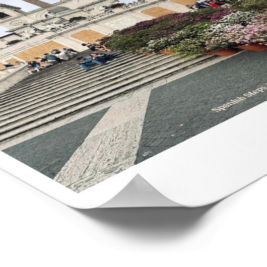 Spaans Steps, Rome, Italië Design Fotoprint Poster (Hoek)