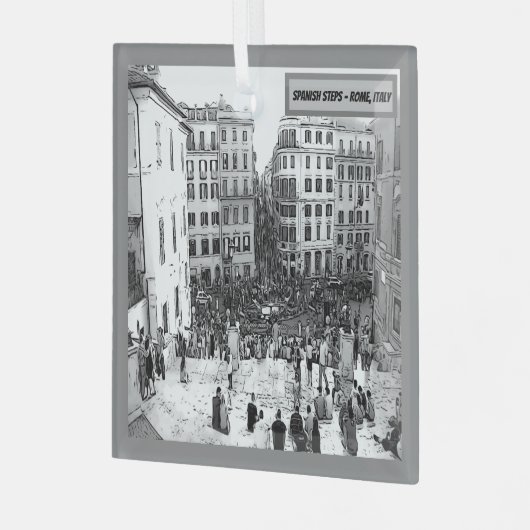 Spaans Steps Rome, Italië Glas Ornament (Voorkant links)