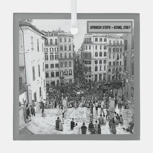 Spaans Steps Rome, Italië Glas Ornament (Voorkant)
