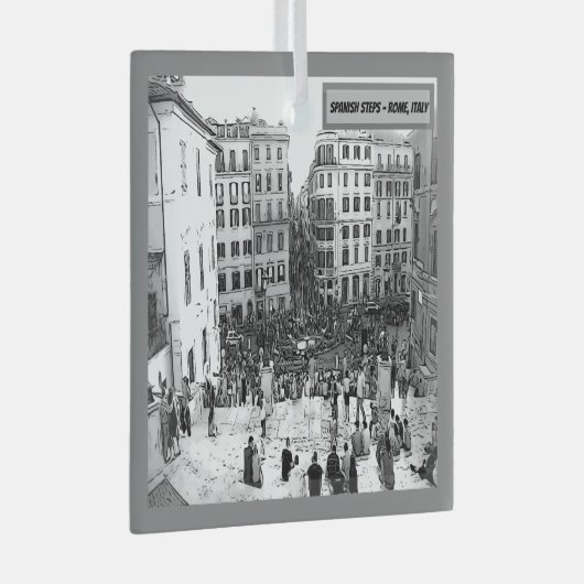 Spaans Steps Rome, Italië Glas Ornament (Voorkant Rechts)