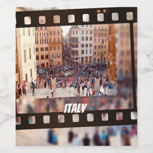 Spaans Steps Rome, Italië Wijn Etiket (Enkel label)