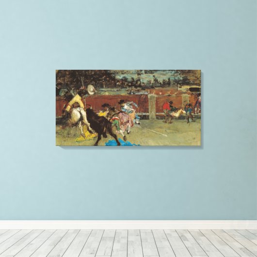 Spaans stierengevecht (door Marià Fortuny) Canvas Afdruk (Insitu (Houten vloer))
