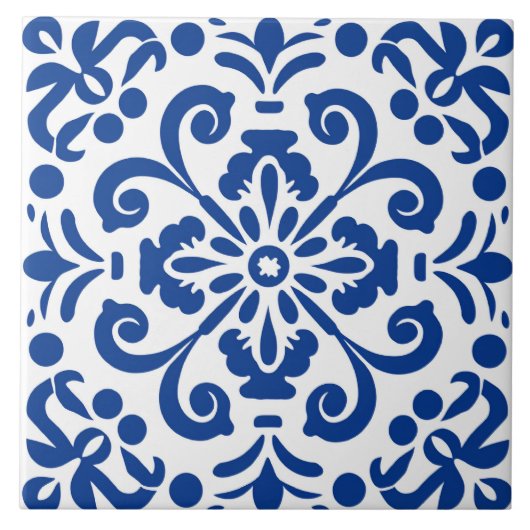 Spaans stijl schattig patroon keramische tegel tegeltje (Voorkant)