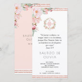 Spaans strand, Mint Floral Baptism Bladwijzer Favo Bedankkaart (Voorkant / Achterkant)