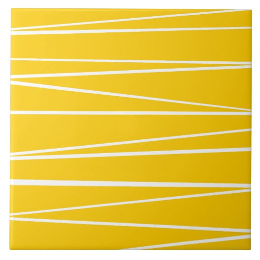 Spaans stripe geel keramisch tegels tegeltje (Voorkant)