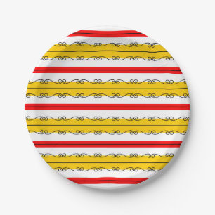 Spaans Stripe papier bord rond