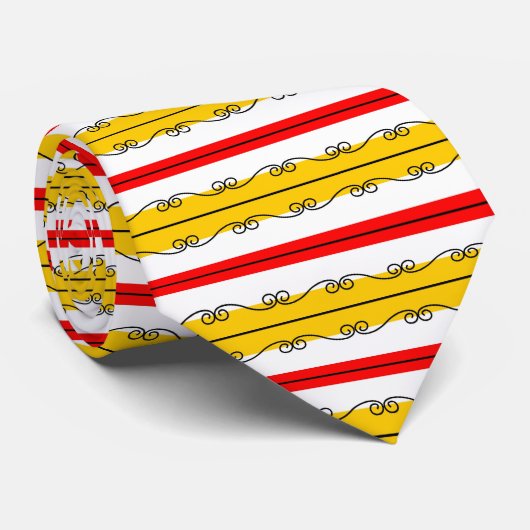 Spaans Stripe stropdas (Opgerold)