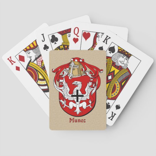 Spaans Surname Munoz Shield and Mantle Pokerkaarten (Achterkant)