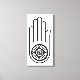 Spaans symbool van Ahimsa (hand van geweldloosheid Canvas Afdruk
