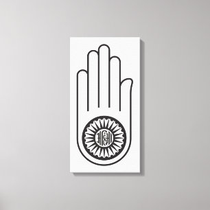 Spaans symbool van Ahimsa (hand van geweldloosheid Canvas Afdruk