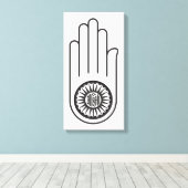 Spaans symbool van Ahimsa (hand van geweldloosheid Canvas Afdruk (Insitu (Houten vloer))