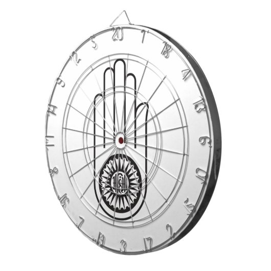 Spaans symbool van Ahimsa (hand van geweldloosheid Dartbord (Voorkant Rechts)