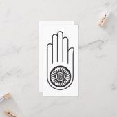 Spaans symbool van Ahimsa (hand van geweldloosheid Kaart (Voorkant / Achterkant in situ)
