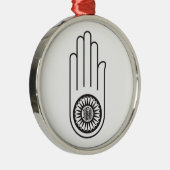 Spaans symbool van Ahimsa (hand van geweldloosheid Metalen Ornament (Rechts)