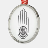 Spaans symbool van Ahimsa (hand van geweldloosheid Metalen Ornament (Links)
