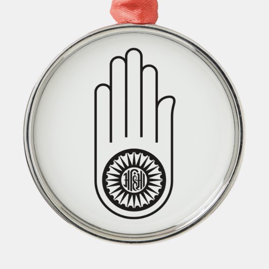 Spaans symbool van Ahimsa (hand van geweldloosheid Metalen Ornament (Voorkant)