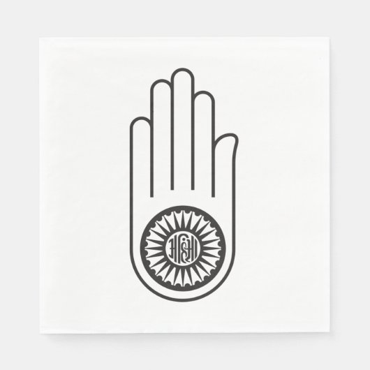 Spaans symbool van Ahimsa (hand van geweldloosheid Servet (Voorkant)