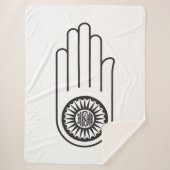 Spaans symbool van Ahimsa (hand van geweldloosheid Sherpa Deken (Voorkant)
